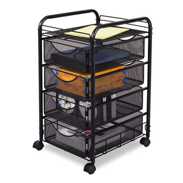 Safco® Onyx Mesh Mobile File With Four Supply Drawers, 15.75w X 17d X 27h, Black freeshipping - TVN Wholesale